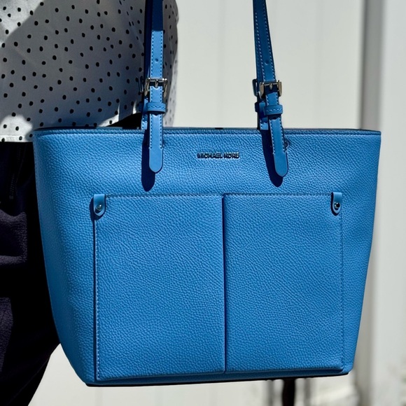 Michael Kors Jet Set Medium Pocket Tote Bag South Pacific Blue - Picture 4 of 9